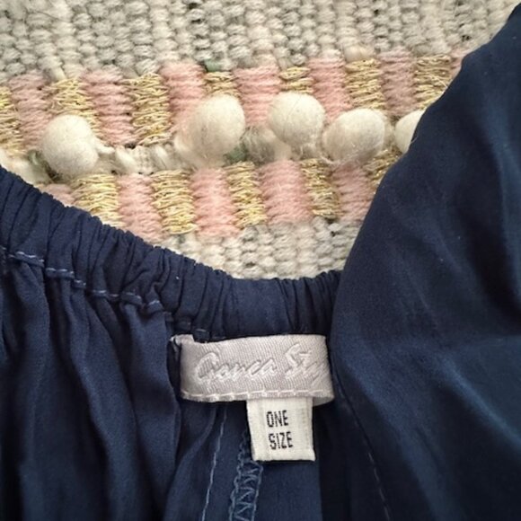 Boho Sleeveless Navy Blue Tie-Dye Summer Dress - Picture 4 of 4